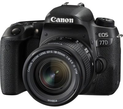 CANON EOS 77D DSLR Camera with 18-55 mm f/4-5.6 IS STM Zoom Lens - Black CANON EOS 77D DSLR Camera with 18-55 mm f/4-5.6 IS STM Zoom Lens - Black
